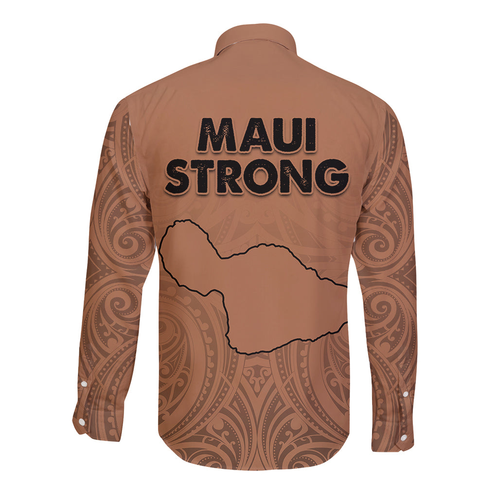 Hawaii Strong Maui Wildfire Long Sleeve Button Shirt No1 LT9 - Polynesian Pride