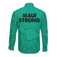 Hawaii Strong Maui Wildfire Long Sleeve Button Shirt No2 LT9 - Polynesian Pride