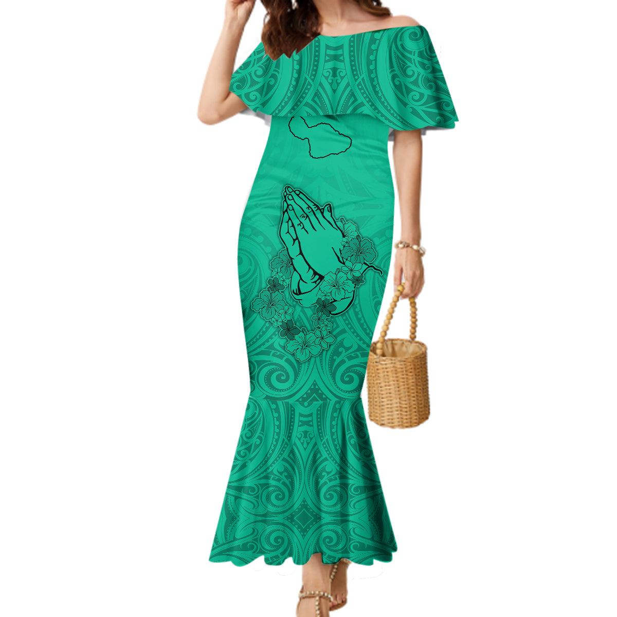 Hawaii Strong Maui Wildfire Mermaid Dress No2 LT9 Women Green - Polynesian Pride