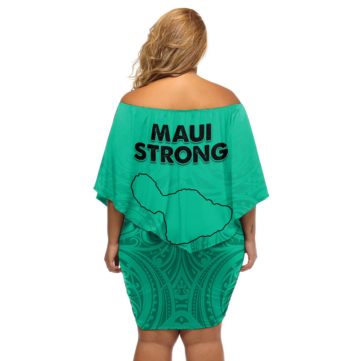Hawaii Strong Maui Wildfire Off Shoulder Short Dress No2 LT9 - Polynesian Pride