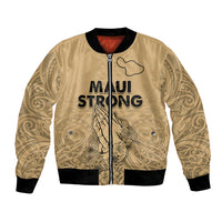 Hawaii Strong Maui Wildfire Bomber Jacket No3 LT9 Unisex Nude - Polynesian Pride