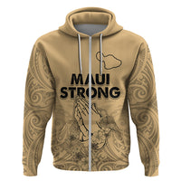 Hawaii Strong Maui Wildfire Hoodie No3 LT9 Zip Hoodie Nude - Polynesian Pride