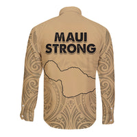 Hawaii Strong Maui Wildfire Long Sleeve Button Shirt No3 LT9 - Polynesian Pride