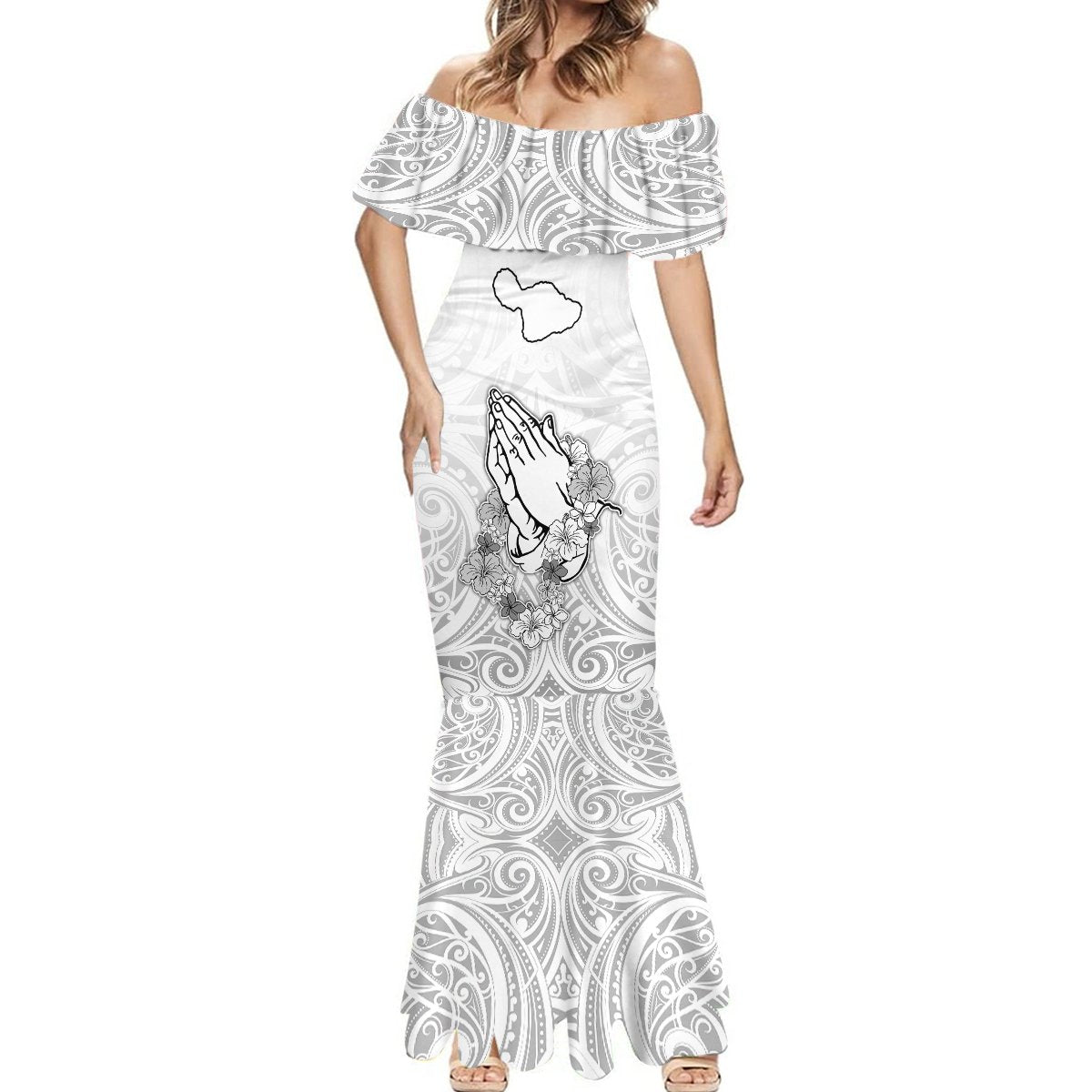 Hawaii Strong Maui Wildfire Mermaid Dress No4 LT9 - Polynesian Pride