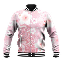 Japan Sakura Floral with Polynesian Vibe Baseball Jacket