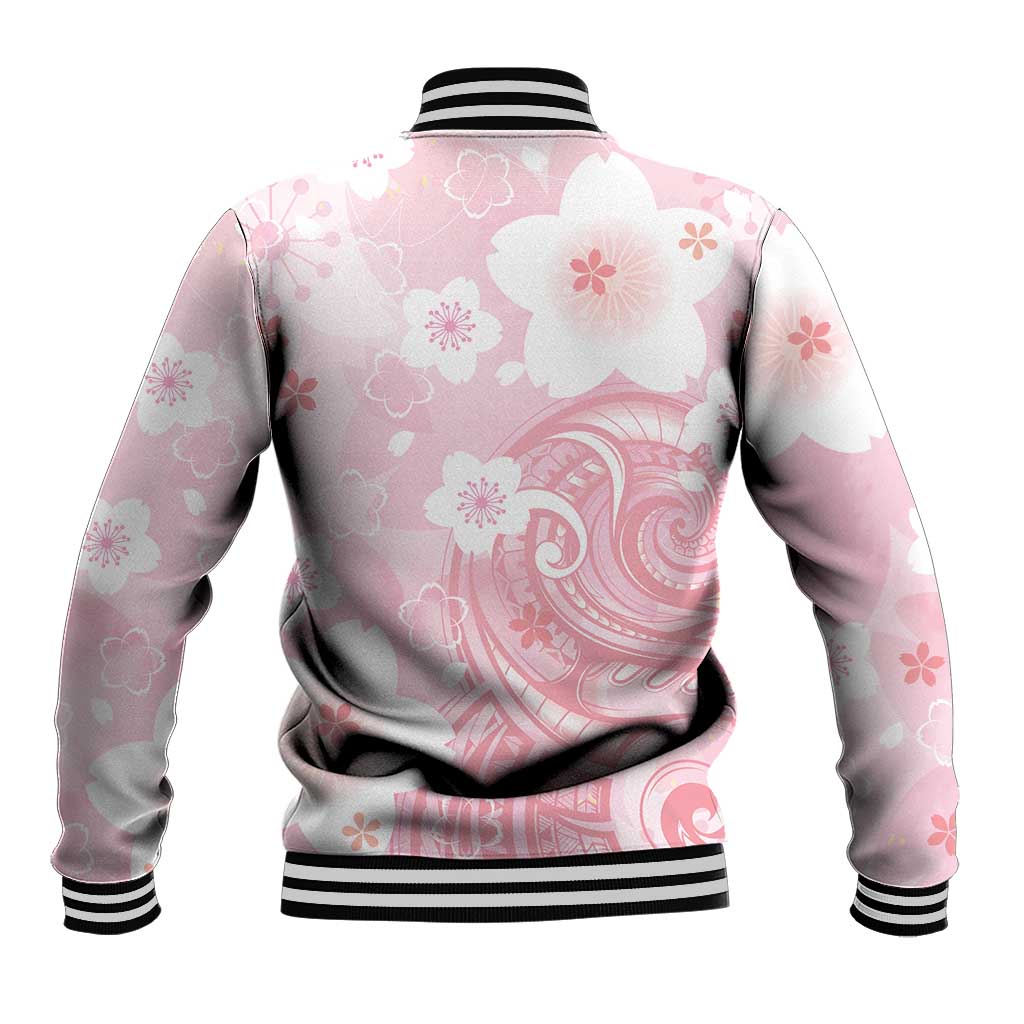 Japan Sakura Floral with Polynesian Vibe Baseball Jacket