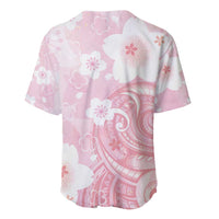 Japan Sakura Floral with Polynesian Vibe Baseball Jersey LT9 - Polynesian Pride