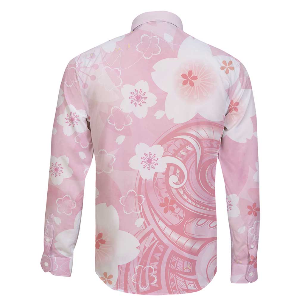 Japan Sakura Floral with Polynesian Vibe Family Matching Mermaid Dress and Hawaiian Shirt