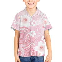 Japan Sakura Floral with Polynesian Vibe Hawaiian Shirt