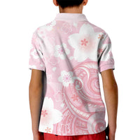 Japan Sakura Floral with Polynesian Vibe Kid Polo Shirt LT9 - Polynesian Pride