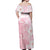 Japan Sakura Floral with Polynesian Vibe Off Shoulder Maxi Dress