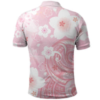 Japan Sakura Floral with Polynesian Vibe Polo Shirt