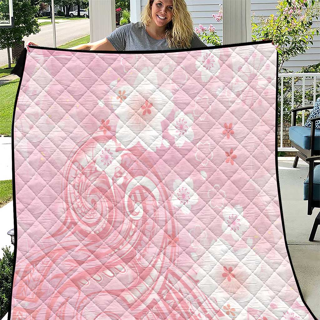 Japan Sakura Floral with Polynesian Vibe Quilt LT9 Pink - Polynesian Pride
