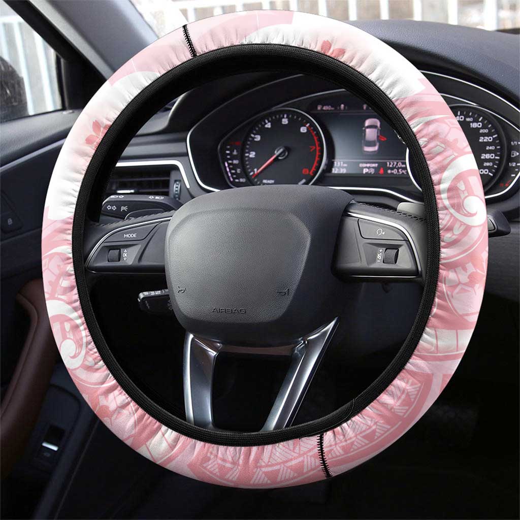 Japan Sakura Floral with Polynesian Vibe Steering Wheel Cover
