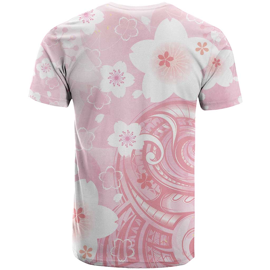 Japan Sakura Floral with Polynesian Vibe T Shirt