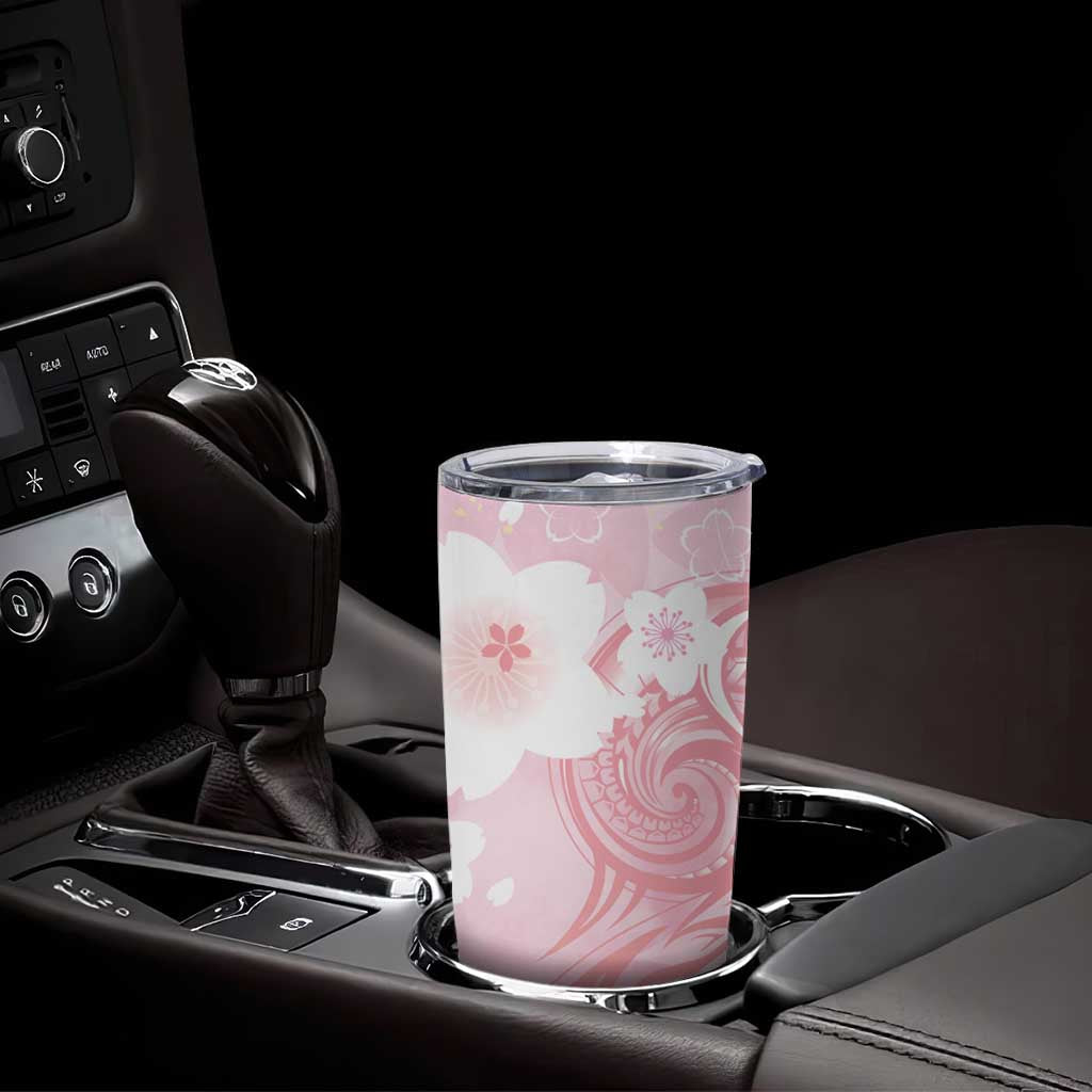 Japan Sakura Floral with Polynesian Vibe Tumbler Cup