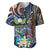 Marshall Islands Kwajalein Atoll Baseball Jersey Plumeria Sea Turtle with Polynesian Tribal