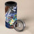 Marshall Islands Kwajalein Atoll 4 in 1 Can Cooler Tumbler Plumeria Sea Turtle with Polynesian Tribal