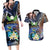 Marshall Islands Kwajalein Atoll Couples Matching Long Sleeve Bodycon Dress and Hawaiian Shirt Plumeria Sea Turtle with Polynesian Tribal