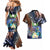 Marshall Islands Kwajalein Atoll Couples Matching Mermaid Dress and Hawaiian Shirt Plumeria Sea Turtle with Polynesian Tribal