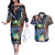 Marshall Islands Kwajalein Atoll Couples Matching Off The Shoulder Long Sleeve Dress and Hawaiian Shirt Plumeria Sea Turtle with Polynesian Tribal