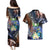 Marshall Islands Kwajalein Atoll Couples Matching Puletasi and Hawaiian Shirt Plumeria Sea Turtle with Polynesian Tribal