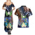 Marshall Islands Kwajalein Atoll Couples Matching Summer Maxi Dress and Hawaiian Shirt Plumeria Sea Turtle with Polynesian Tribal