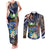 Marshall Islands Kwajalein Atoll Couples Matching Tank Maxi Dress and Long Sleeve Button Shirt Plumeria Sea Turtle with Polynesian Tribal