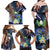 Marshall Islands Kwajalein Atoll Family Matching Off Shoulder Maxi Dress and Hawaiian Shirt Plumeria Sea Turtle with Polynesian Tribal