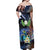 Marshall Islands Kwajalein Atoll Family Matching Off Shoulder Maxi Dress and Hawaiian Shirt Plumeria Sea Turtle with Polynesian Tribal