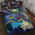 Marshall Islands Kwajalein Atoll Quilt Bed Set Plumeria Sea Turtle with Polynesian Tribal