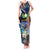 Marshall Islands Kwajalein Atoll Tank Maxi Dress Plumeria Sea Turtle with Polynesian Tribal