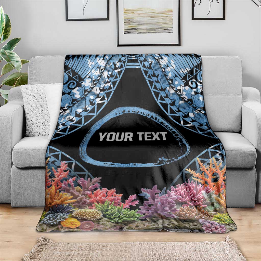 Personalised Nukuoro Micronesia Atoll Blanket with Pacific Coral Reef