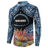 Personalised Nukuoro Micronesia Atoll Button Sweatshirt with Pacific Coral Reef