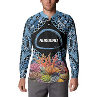 Personalised Nukuoro Micronesia Atoll Button Sweatshirt with Pacific Coral Reef