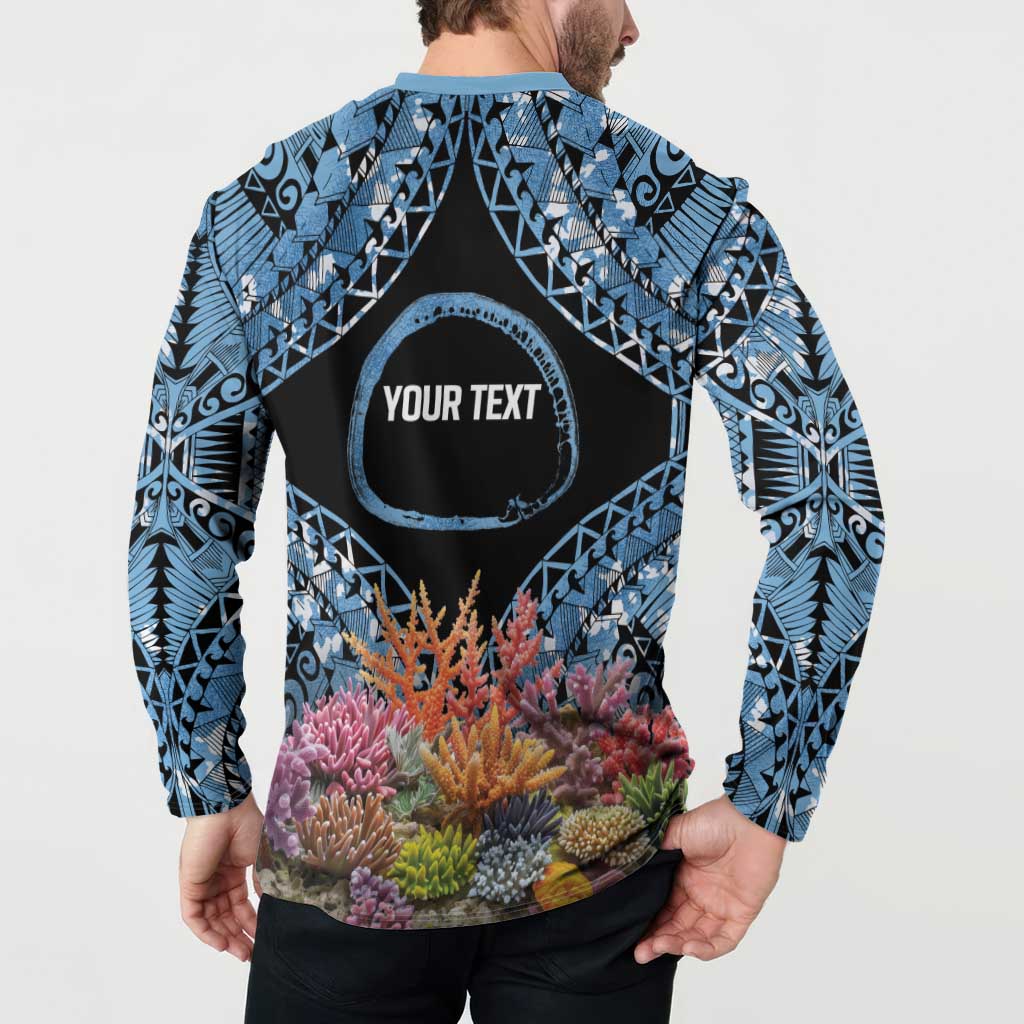 Personalised Nukuoro Micronesia Atoll Button Sweatshirt with Pacific Coral Reef