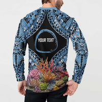 Personalised Nukuoro Micronesia Atoll Button Sweatshirt with Pacific Coral Reef