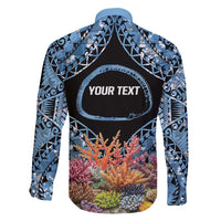 Personalised Nukuoro Micronesia Atoll Family Matching Mermaid Dress and Hawaiian Shirt with Pacific Coral Reef