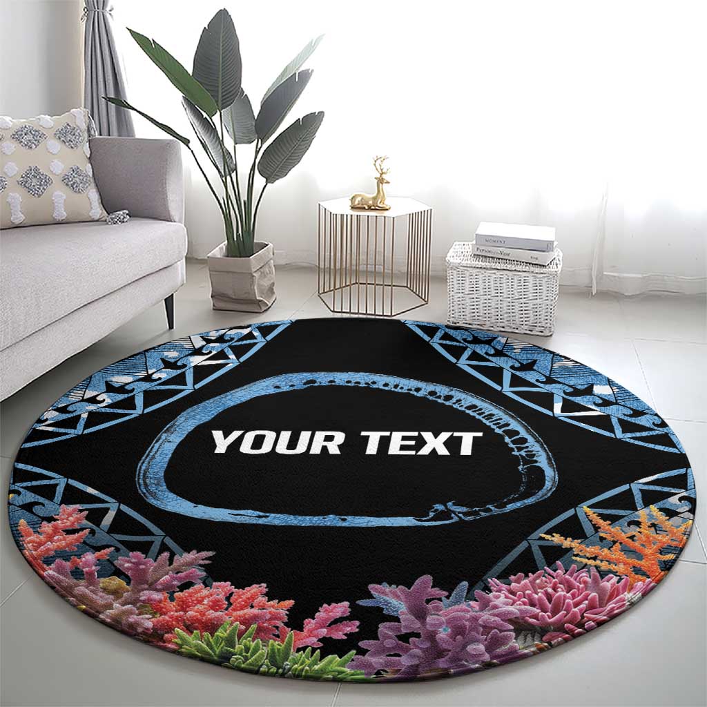 Personalised Nukuoro Micronesia Atoll Round Carpet with Pacific Coral Reef