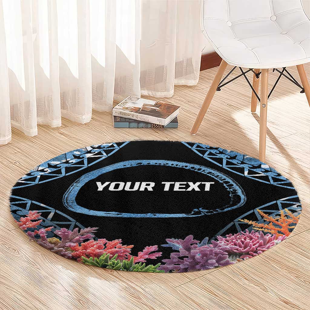 Personalised Nukuoro Micronesia Atoll Round Carpet with Pacific Coral Reef