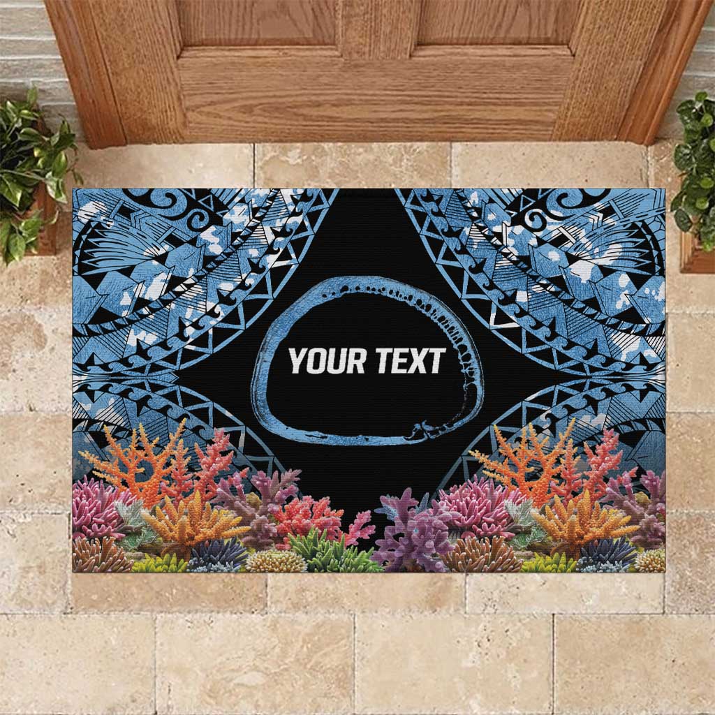 Personalised Nukuoro Micronesia Atoll Rubber Doormat with Pacific Coral Reef