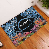 Personalised Nukuoro Micronesia Atoll Rubber Doormat with Pacific Coral Reef