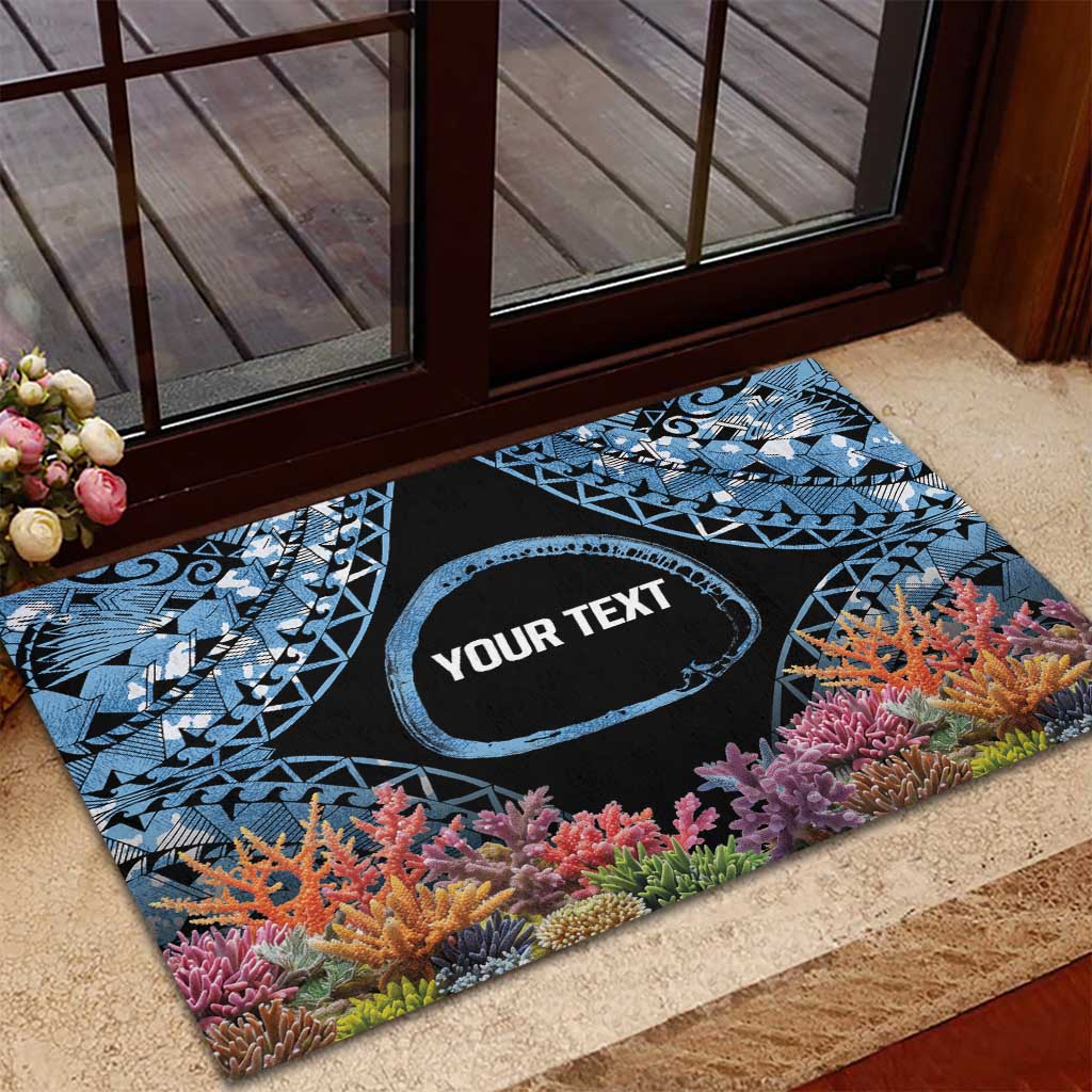 Personalised Nukuoro Micronesia Atoll Rubber Doormat with Pacific Coral Reef