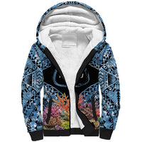 Personalised Nukuoro Micronesia Atoll Sherpa Hoodie with Pacific Coral Reef