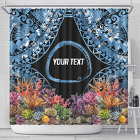 Personalised Nukuoro Micronesia Atoll Shower Curtain with Pacific Coral Reef LT9 - Polynesian Pride