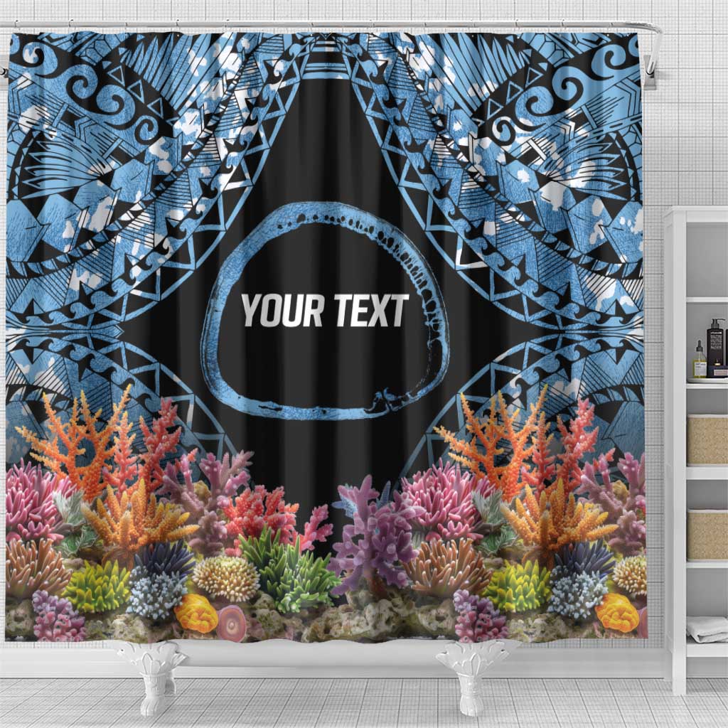 Personalised Nukuoro Micronesia Atoll Shower Curtain with Pacific Coral Reef LT9 - Polynesian Pride