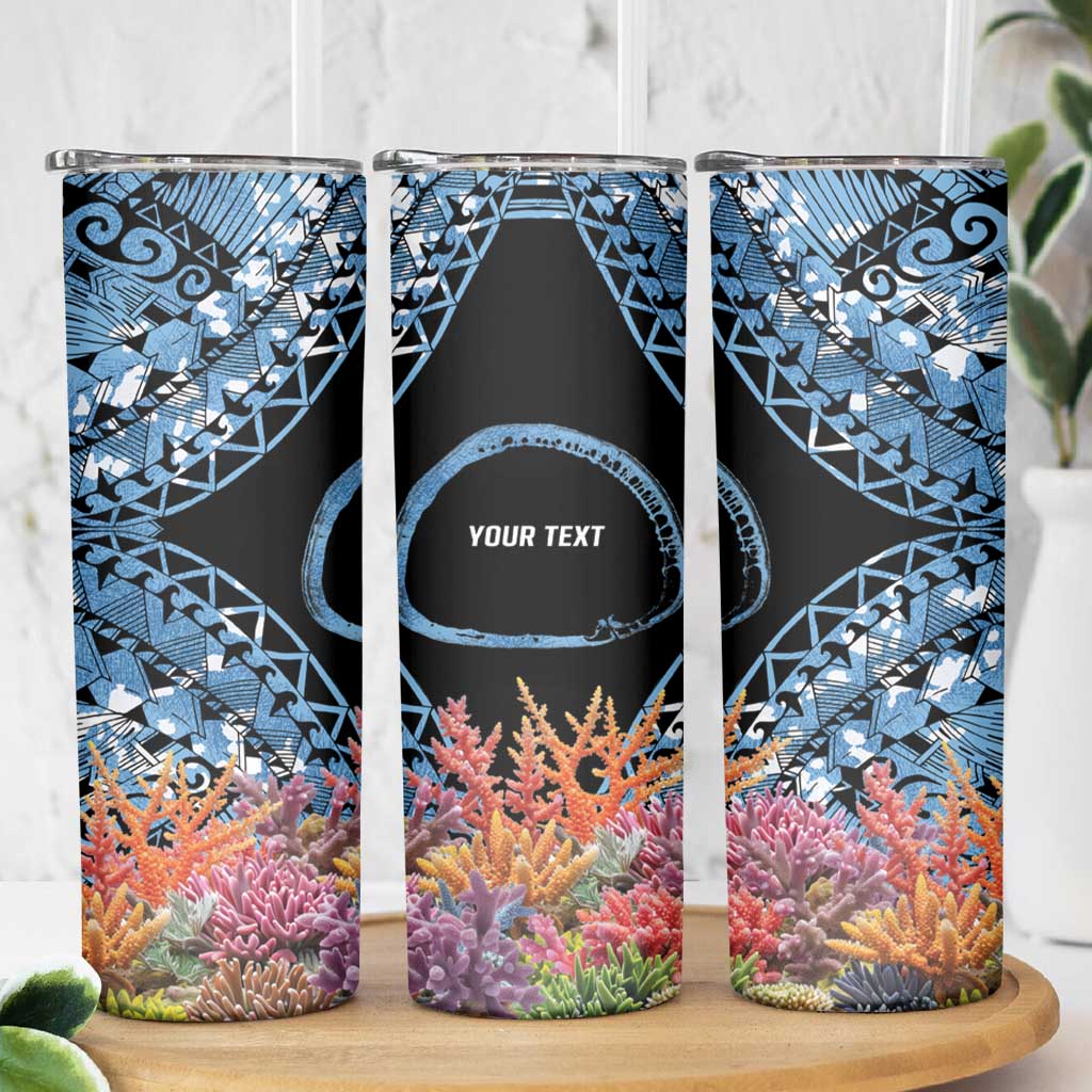 Personalised Nukuoro Micronesia Atoll Skinny Tumbler with Pacific Coral Reef LT9 - Polynesian Pride