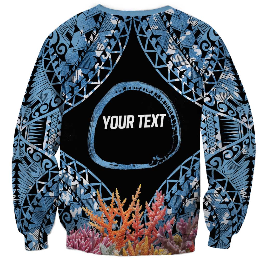 Personalised Nukuoro Micronesia Atoll Sweatshirt with Pacific Coral Reef
