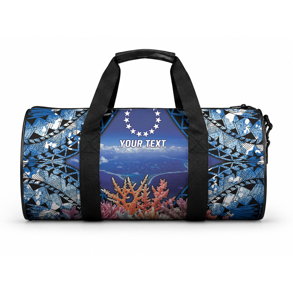 Penrhyn aka Tongareva Cook Islands Atoll Personalised Duffle Bag with Pacific Coral Reef Blue Vibe LT9 One size Blue - Polynesian Pride