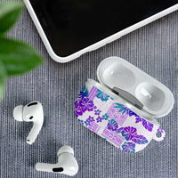 Vintage Hawaii AirPods Case Hibiscus Tapa Tribal With Hawaiian Quilt Pattern Purple - Polynesian Pride